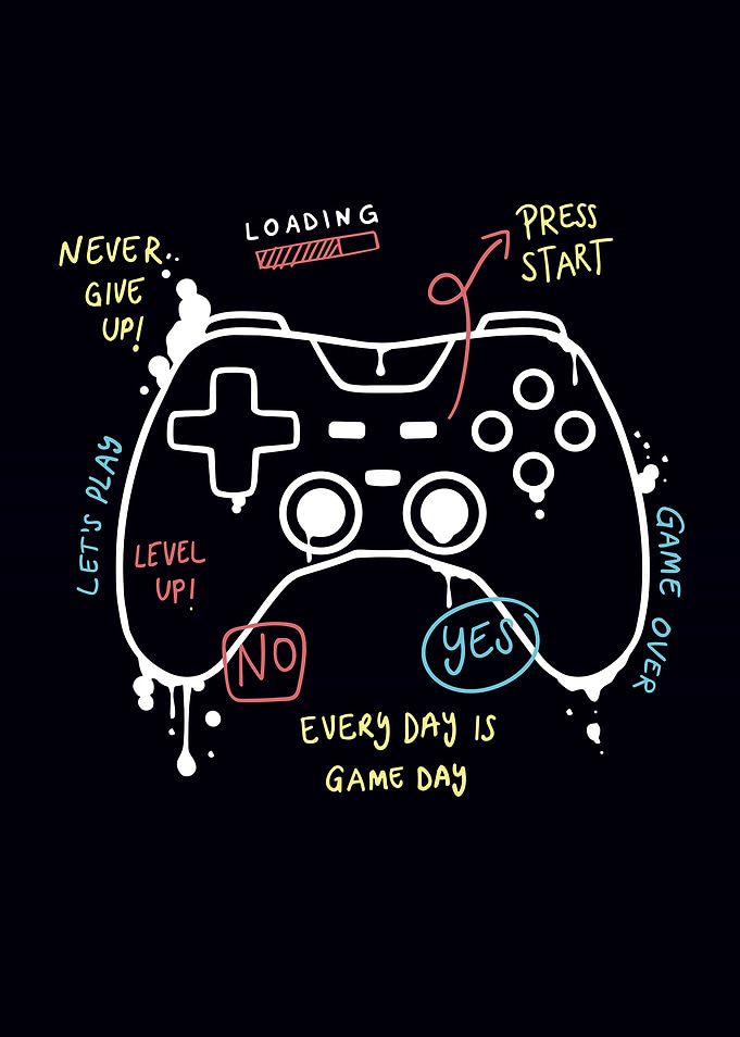 Gaming Controller with Motivational Text