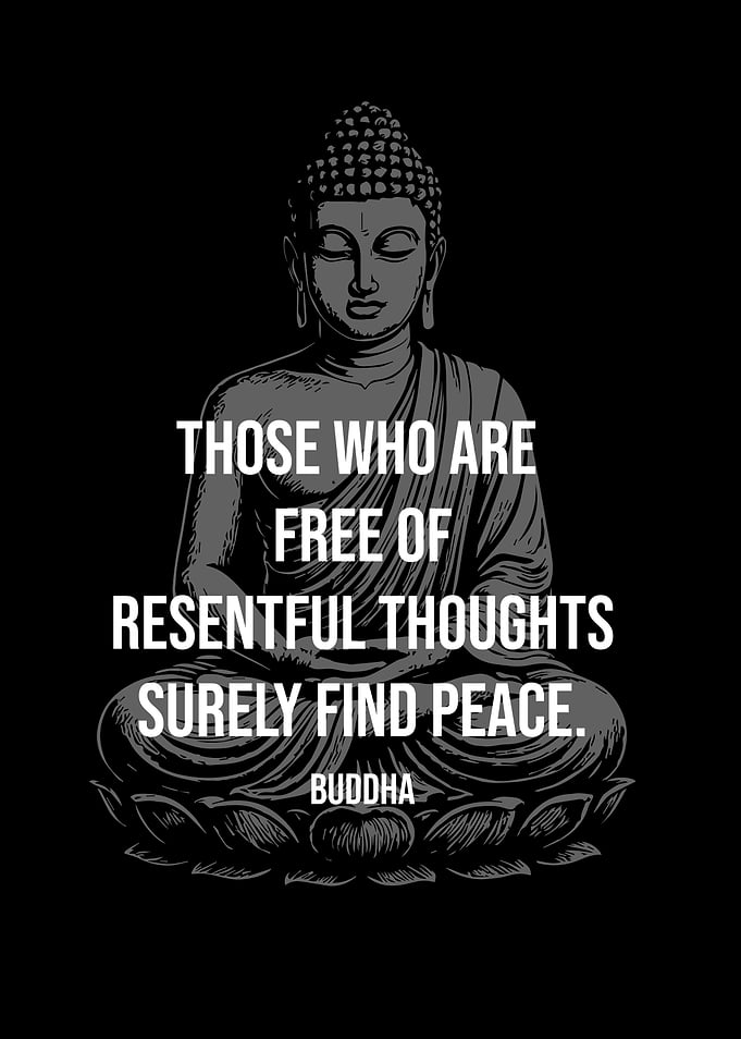 Buddha Quote Art on Black Background