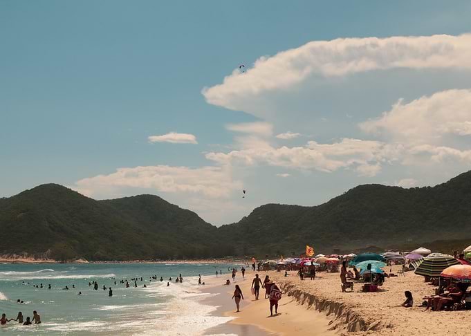 Beach scene with people