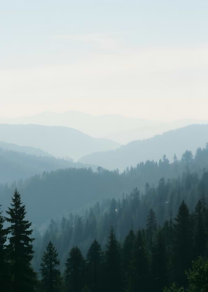 Misty Mountain Range Landscape