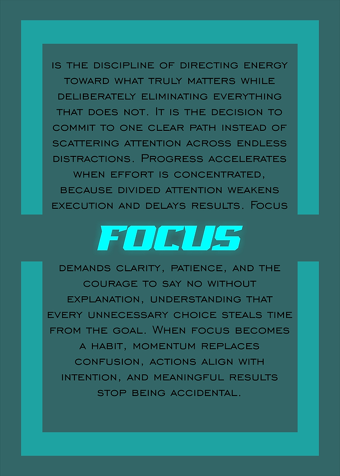 Motivational Focus Quote Teal Background