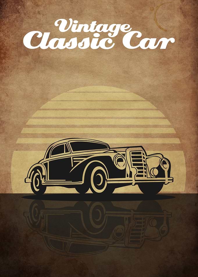 Vintage Classic Car Illustration