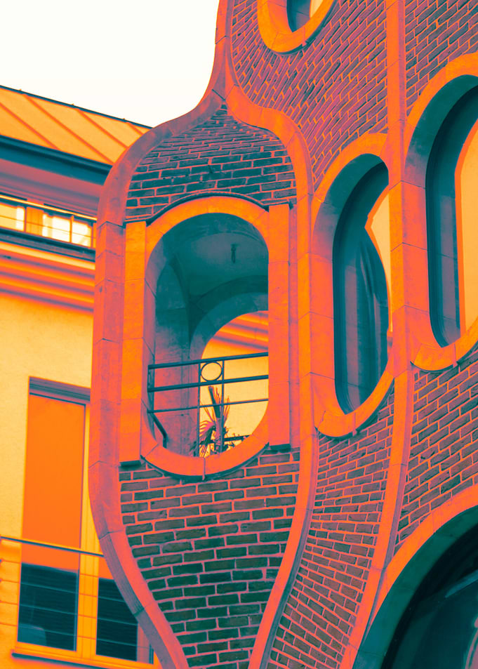 Architectural Building Facade with Arches