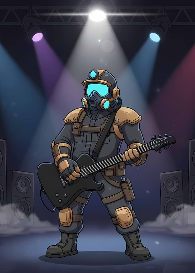 Post-Apocalyptic Rocker with Guitar