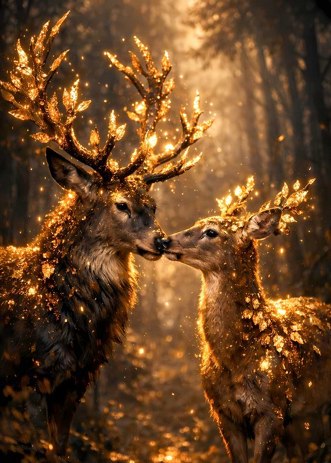 Dear Couple - Luxury Animal Wall Art - Romantic Gift Decor
