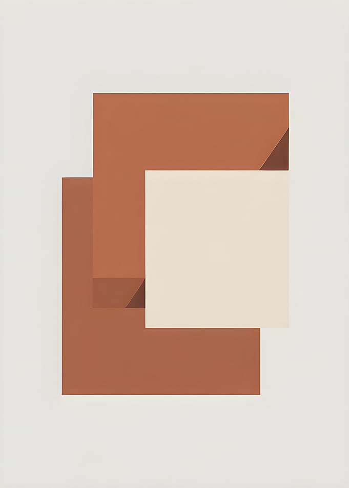 Abstract Geometric Composition in Earth Tones
