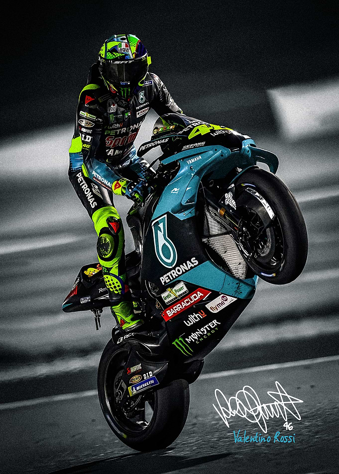 Valentino Rossi Wheelie Motorcycle Racing