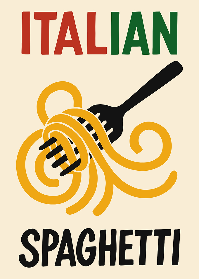 Italian Spaghetti Food Poster