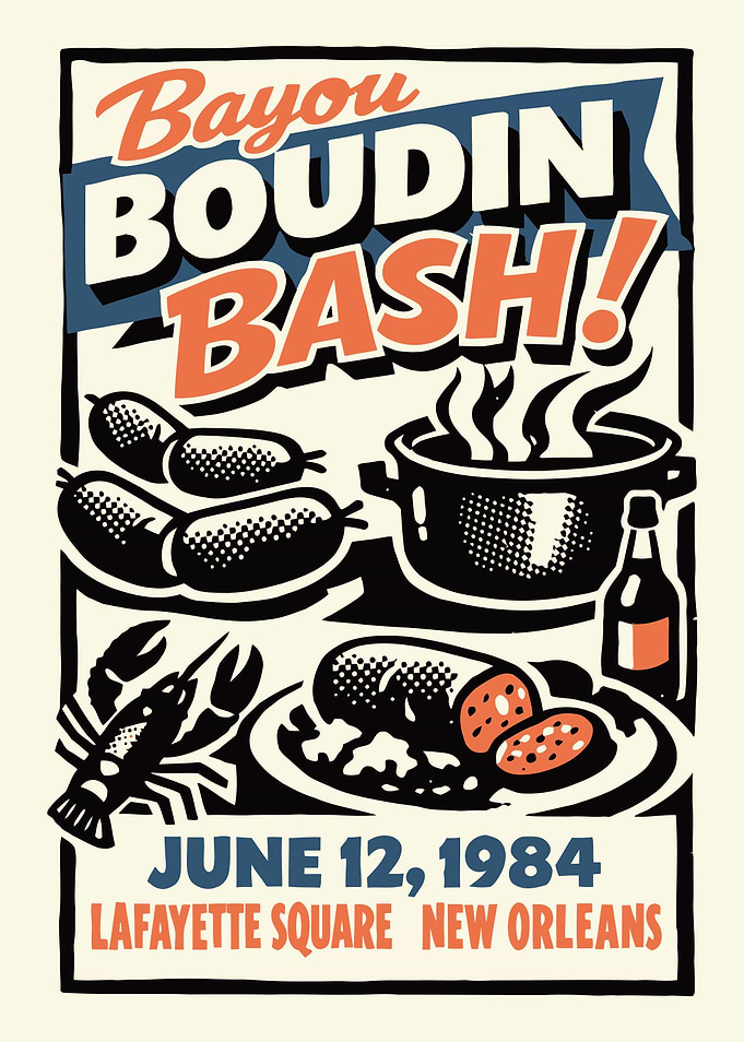 Bayou Boudin Bash Vintage Poster