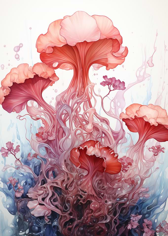 Watercolor Fantasy Jellyfish