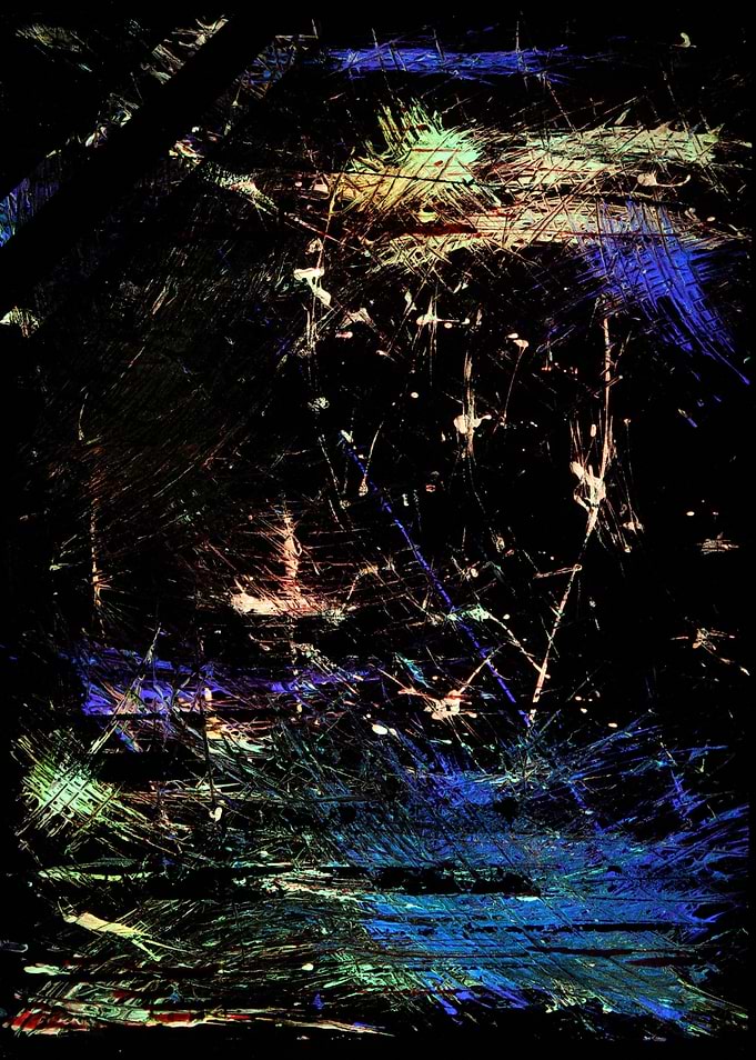 Abstract Scratch Art on Black Background