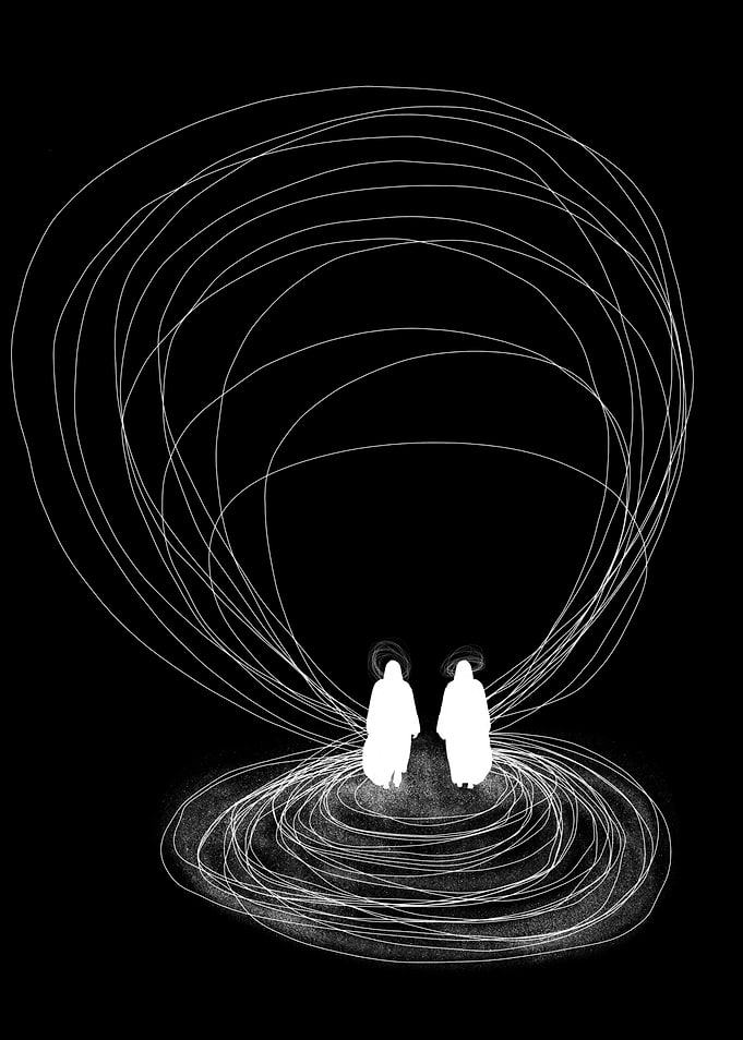 Two Figures with Circular Lines