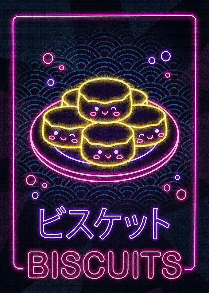 Neon Biscuits Illustration