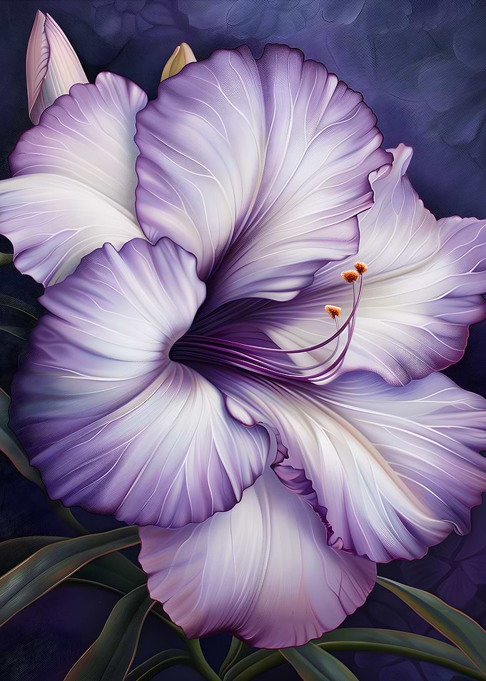 Purple and White Flower Close-Up