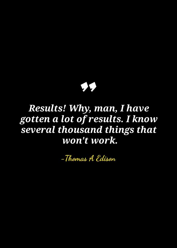 Thomas Edison Quote on Results