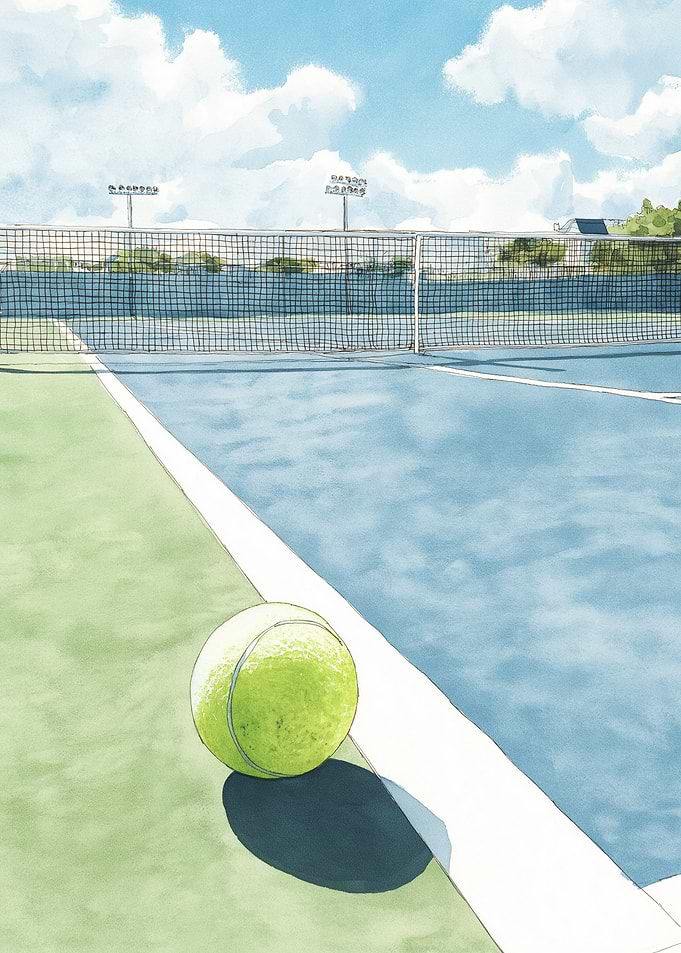 Tennis ball on the court