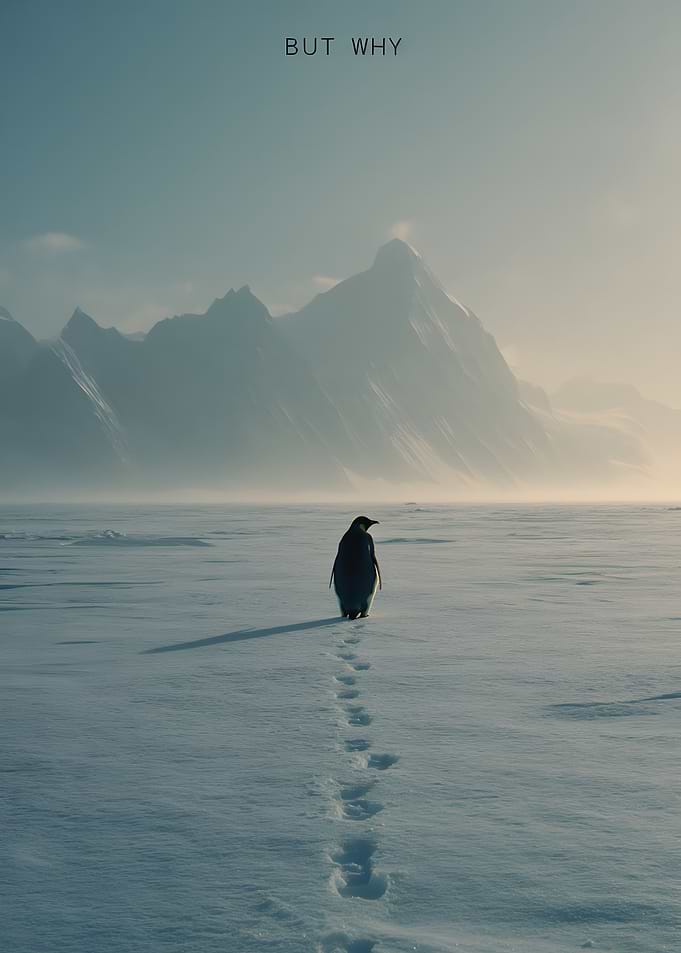 But why Penguin in Antarctica with Mountains