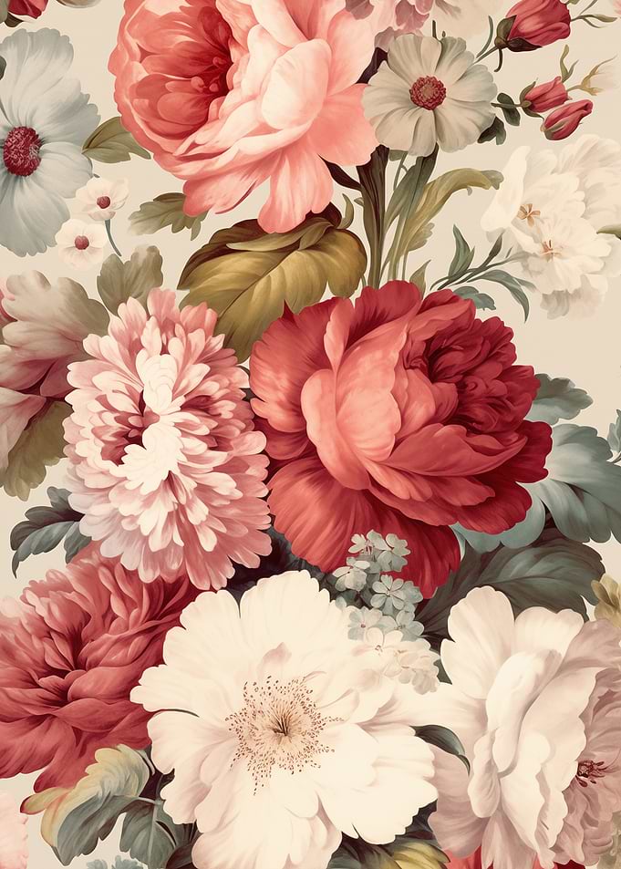Floral Peonies and Daisies