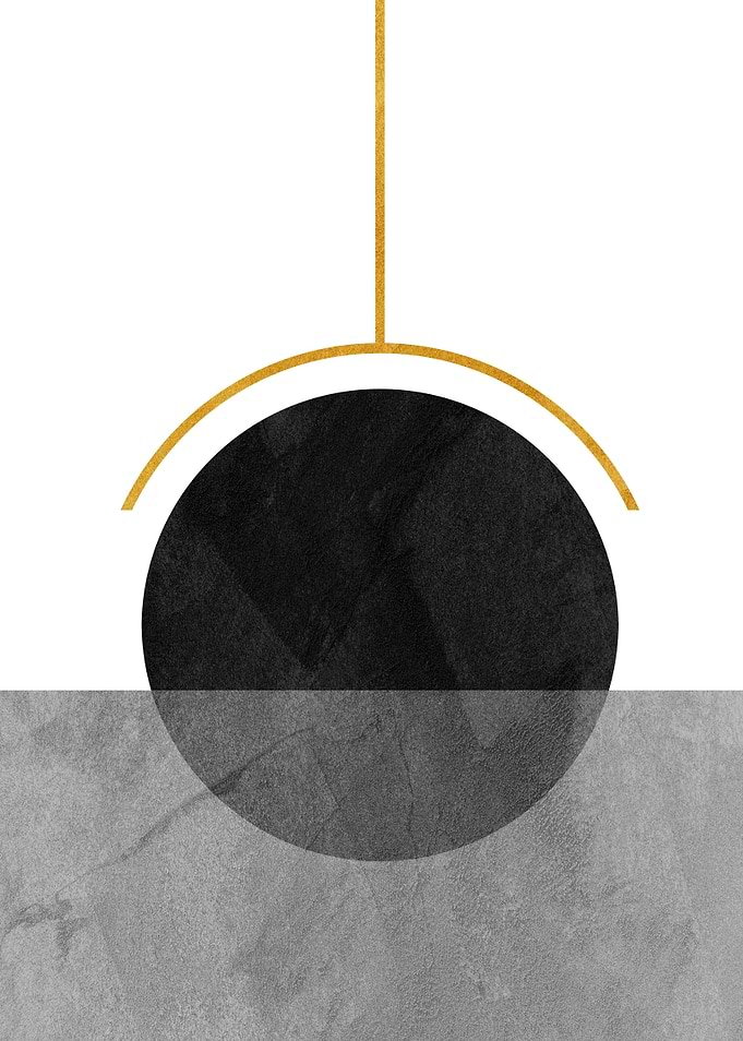 Minimalist Geometric Art with Circle and Line
