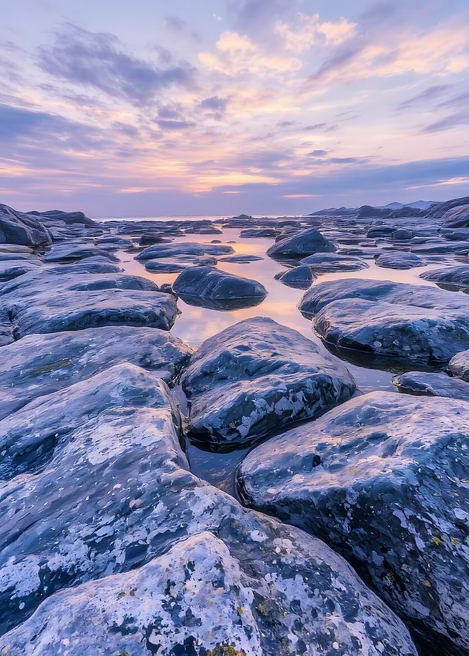 Rocky Shoreline at Sunset