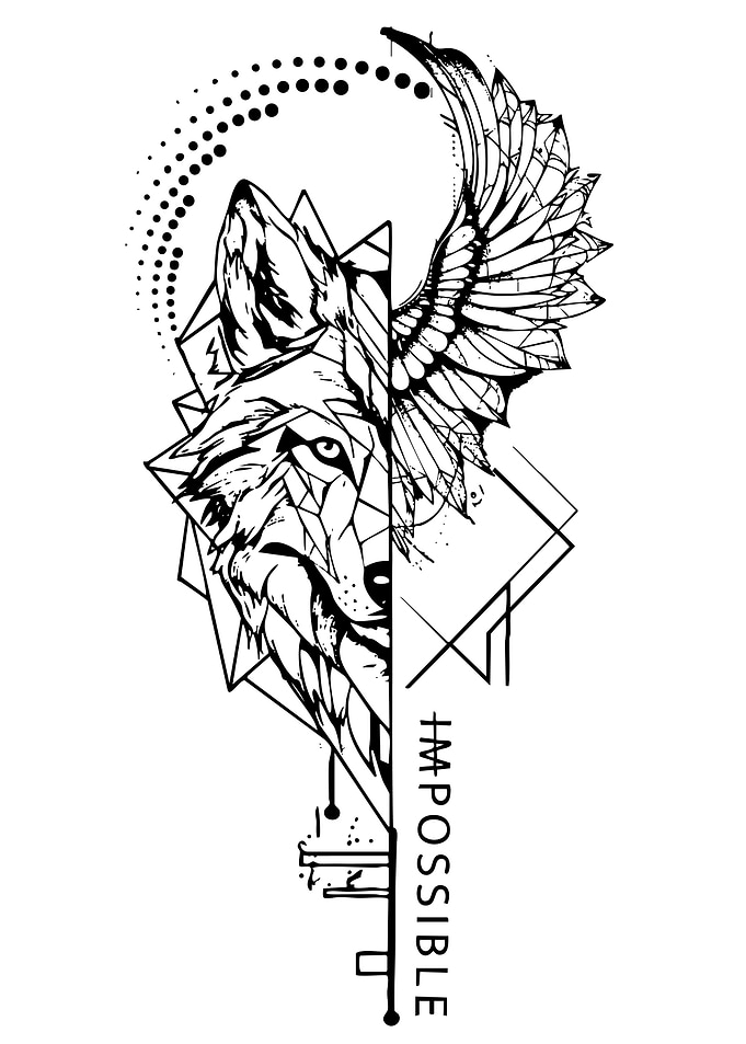 Wolf and Wing Geometric Design