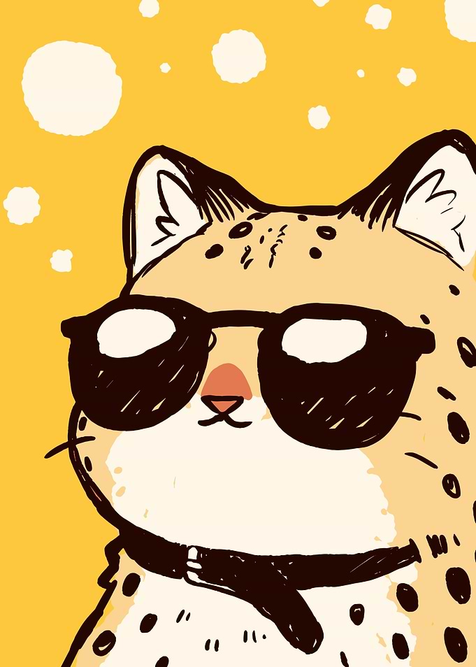 Cool Cat with Sunglasses Illustration