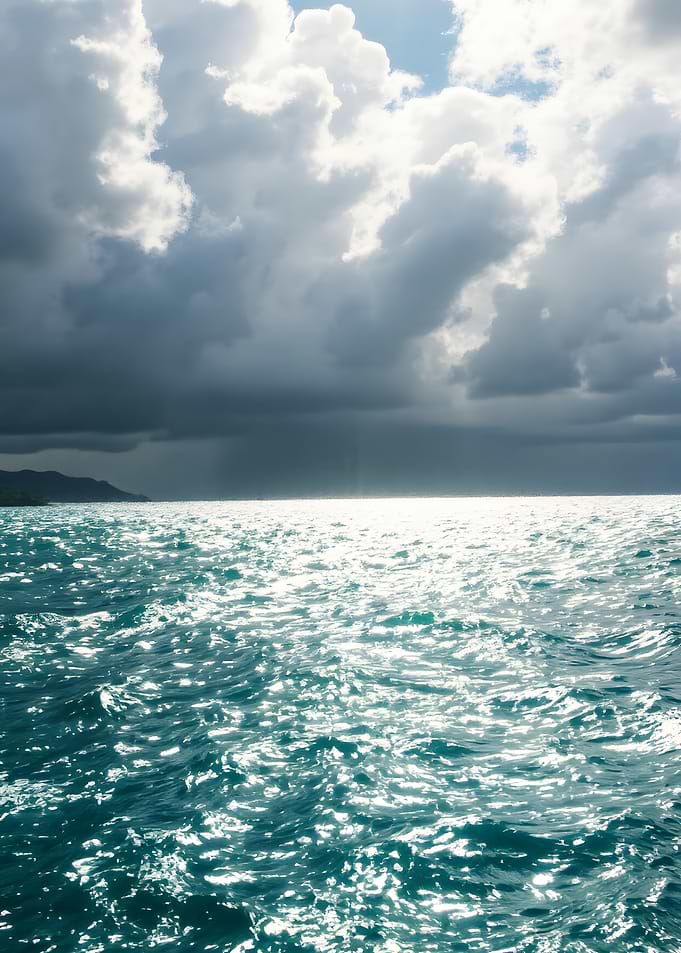 Ocean view with dramatic sky