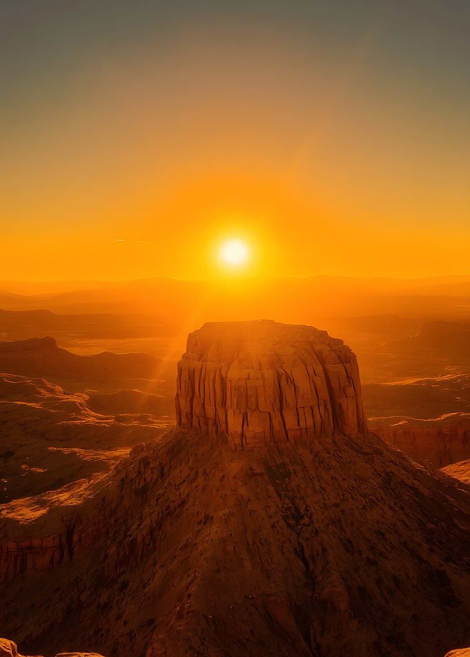 Desert Butte at Sunset