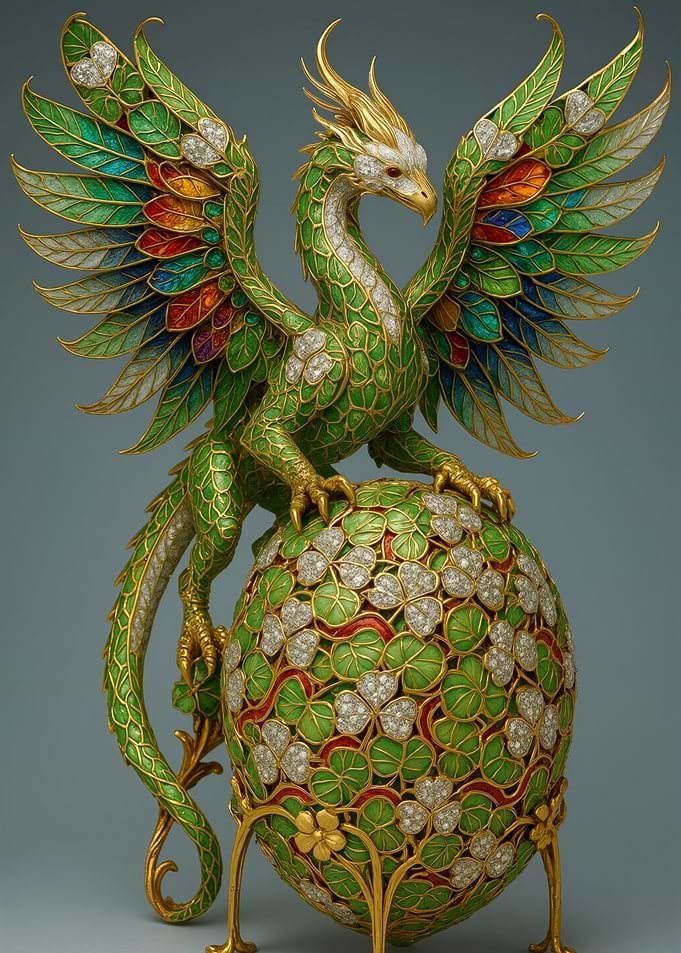 Jeweled Dragon atop Clover Egg