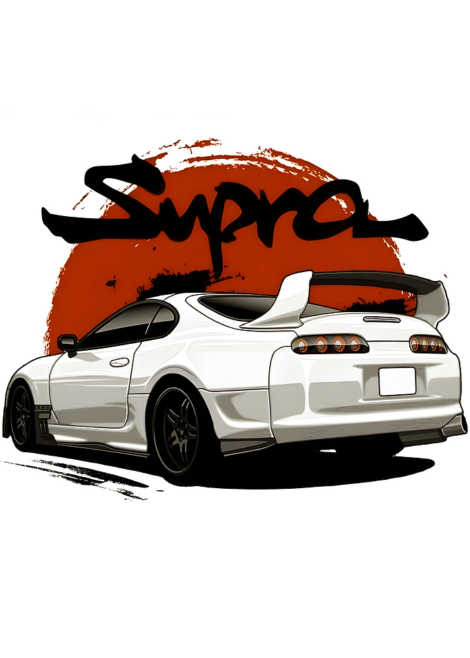 White Toyota Supra Illustration