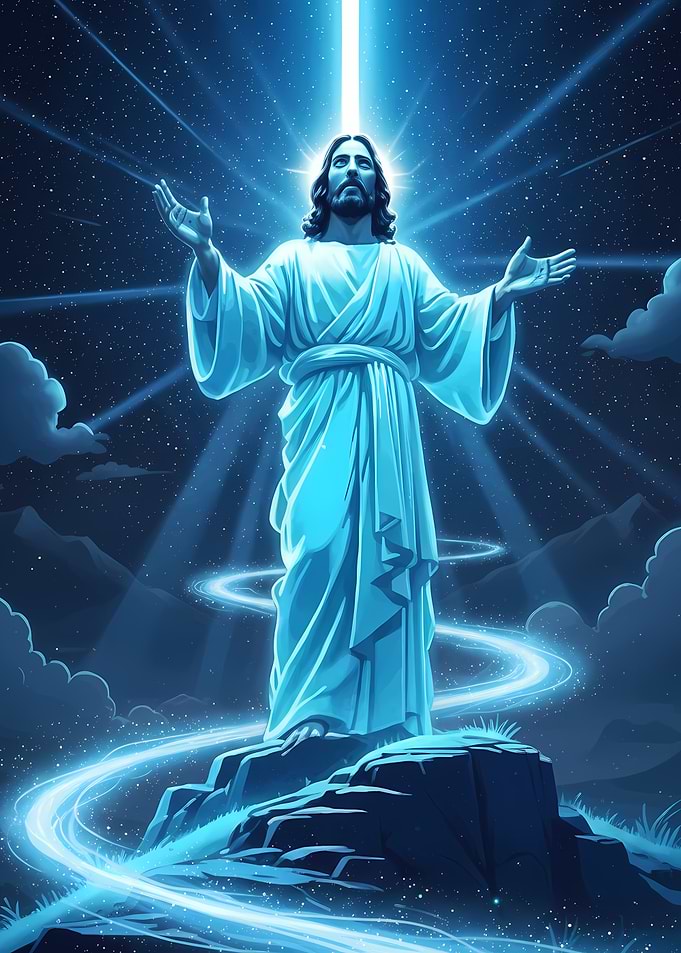 Jesus Christ in Blue Light