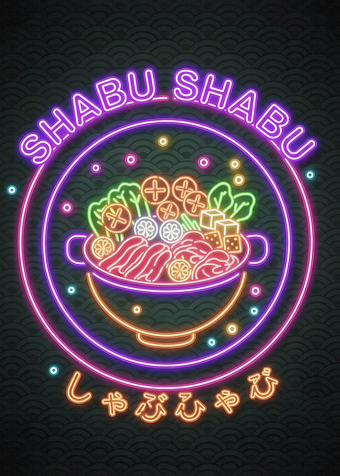 Shabu Shabu Neon Sign Illustration