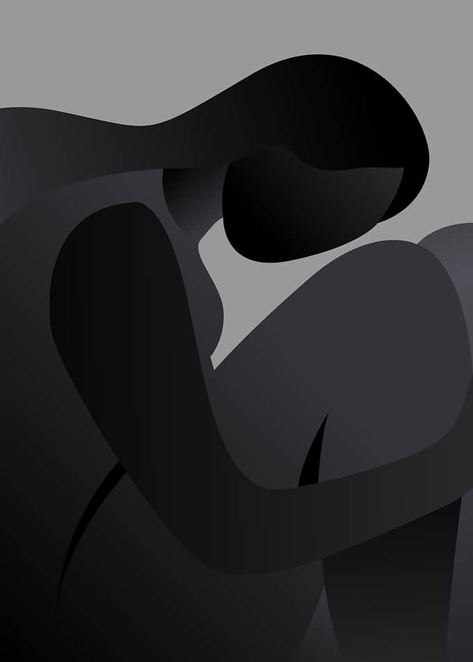 Silent Sorrow: Dark Minimalist Grief & Depression Art