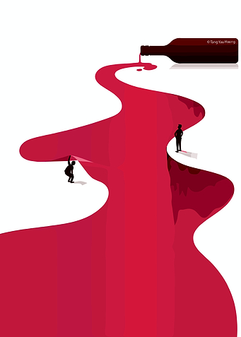 Wine River Illustration