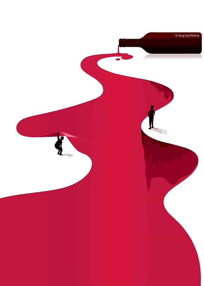 Wine River Illustration