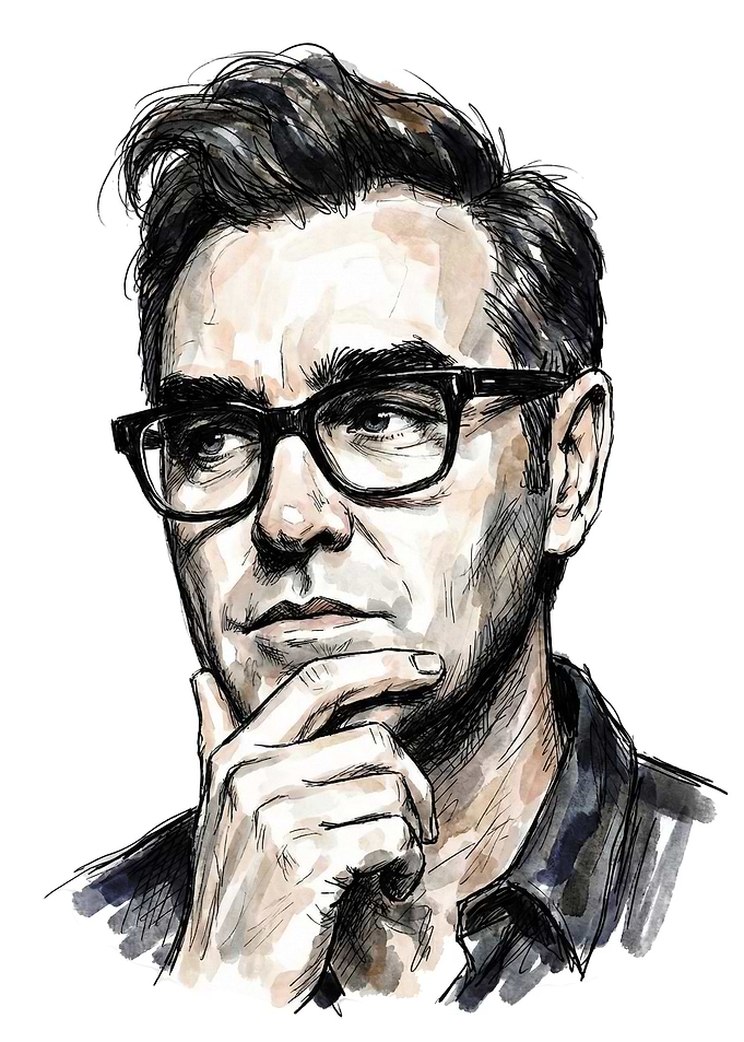 Morrissey Portrait - Watercolor and Ink