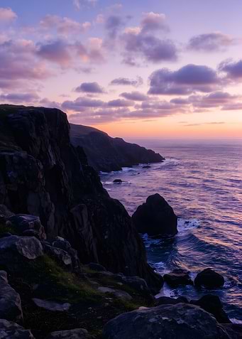 Coastal Cliffs at Sunset