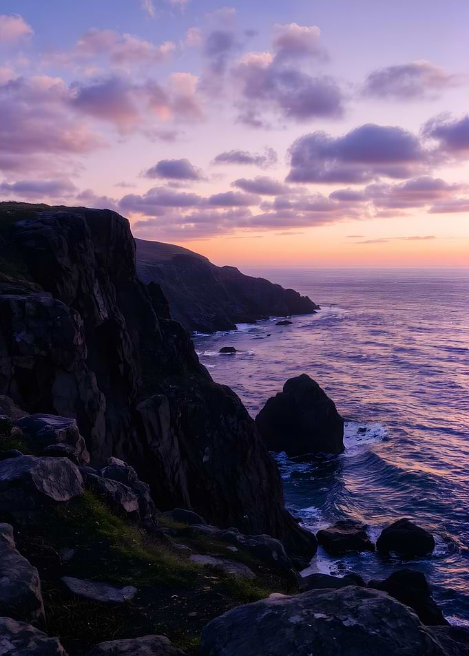 Coastal Cliffs at Sunset