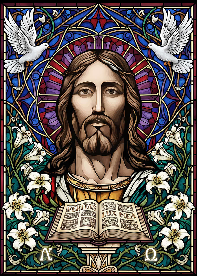 Stained Glass Jesus Christ Illustration