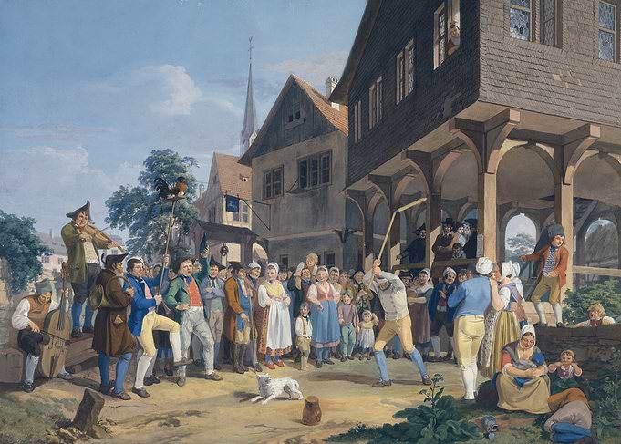 Village Scene with Game and Spectators