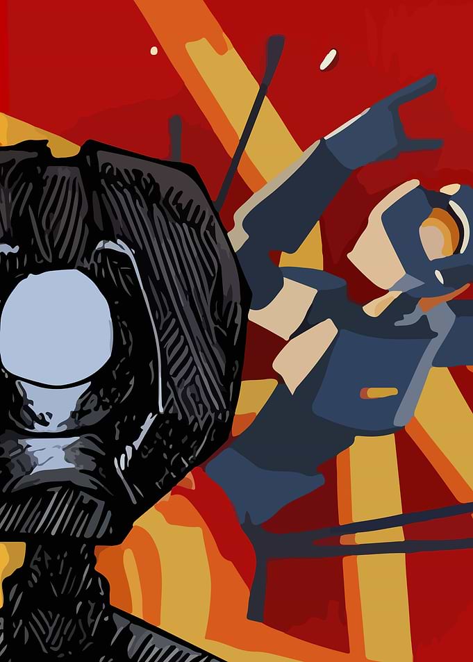 Abstract Robot and Pilot Illustration