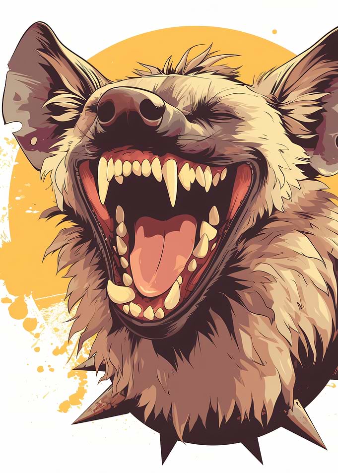Laughing Hyena Cartoon Illustration