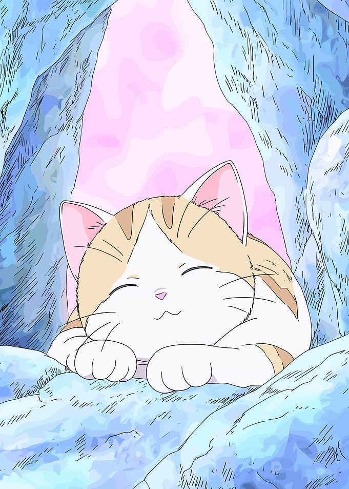 Sleeping Cat in a Cave