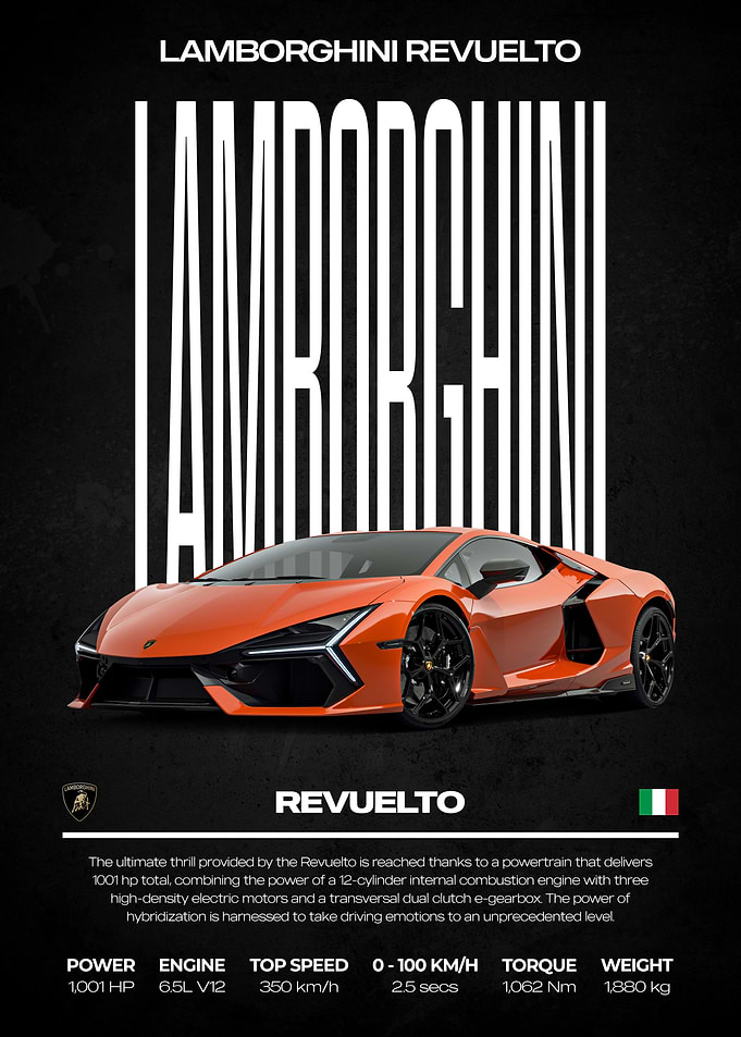 Lamborghini Revuelto Car Poster