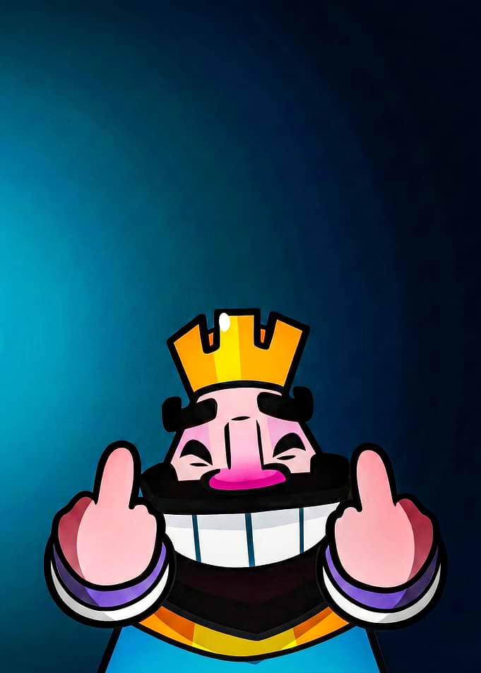 Clash Royale King Flipping Off