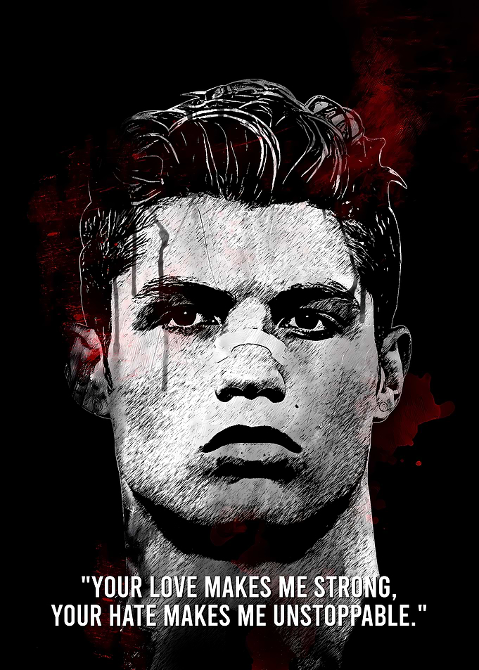 Cristiano Ronaldo Portrait with Quote