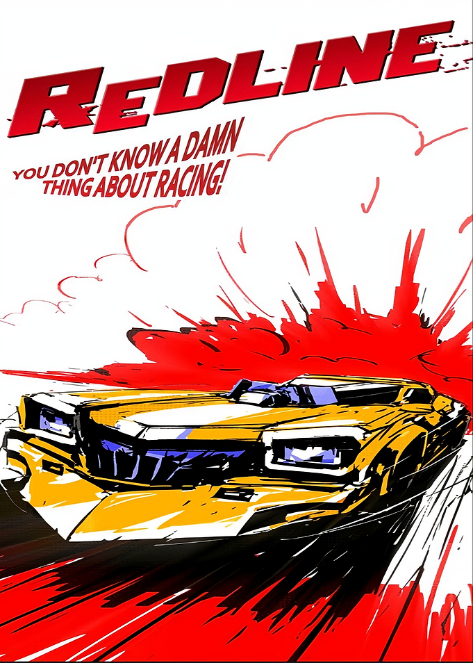 Redline Racing Car Poster
