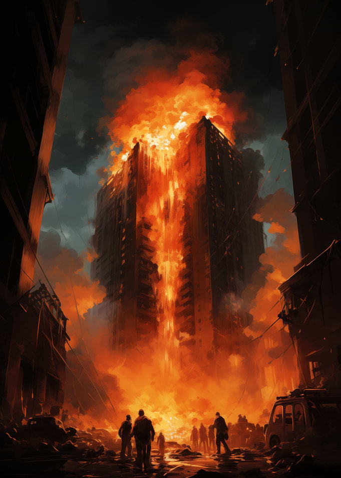 Burning Building Zombie Attack
