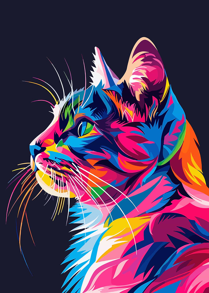 Colorful Cat Portrait