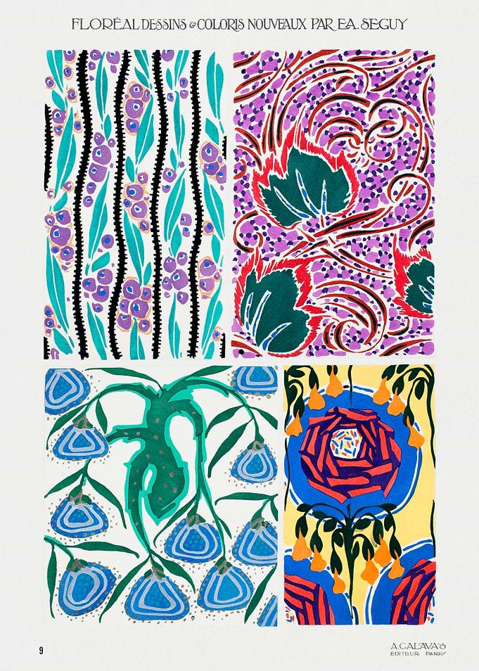 Floral Art Nouveau Pattern Designs